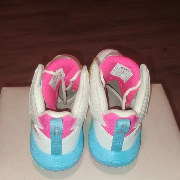 Moolah Girls High-Top Sneakers - White, Pink, Yellow Size 6.5y - Picture 4 of 11